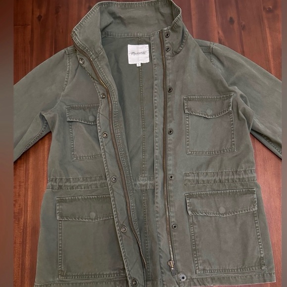 Madewell Surplus Jacket Utility Field Military Full Zip Sharp Casual in Olive 🫒 - Picture 8 of 13